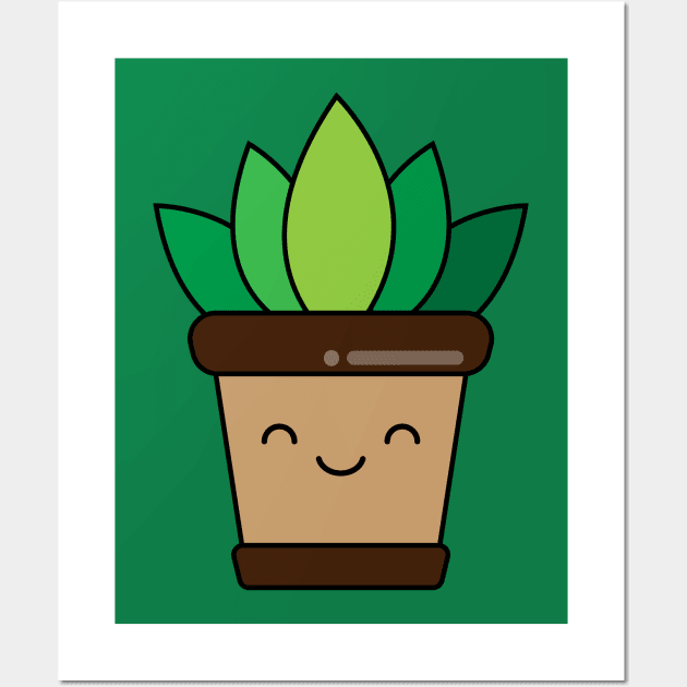 Kawaii Plant Wall Art by WildSloths